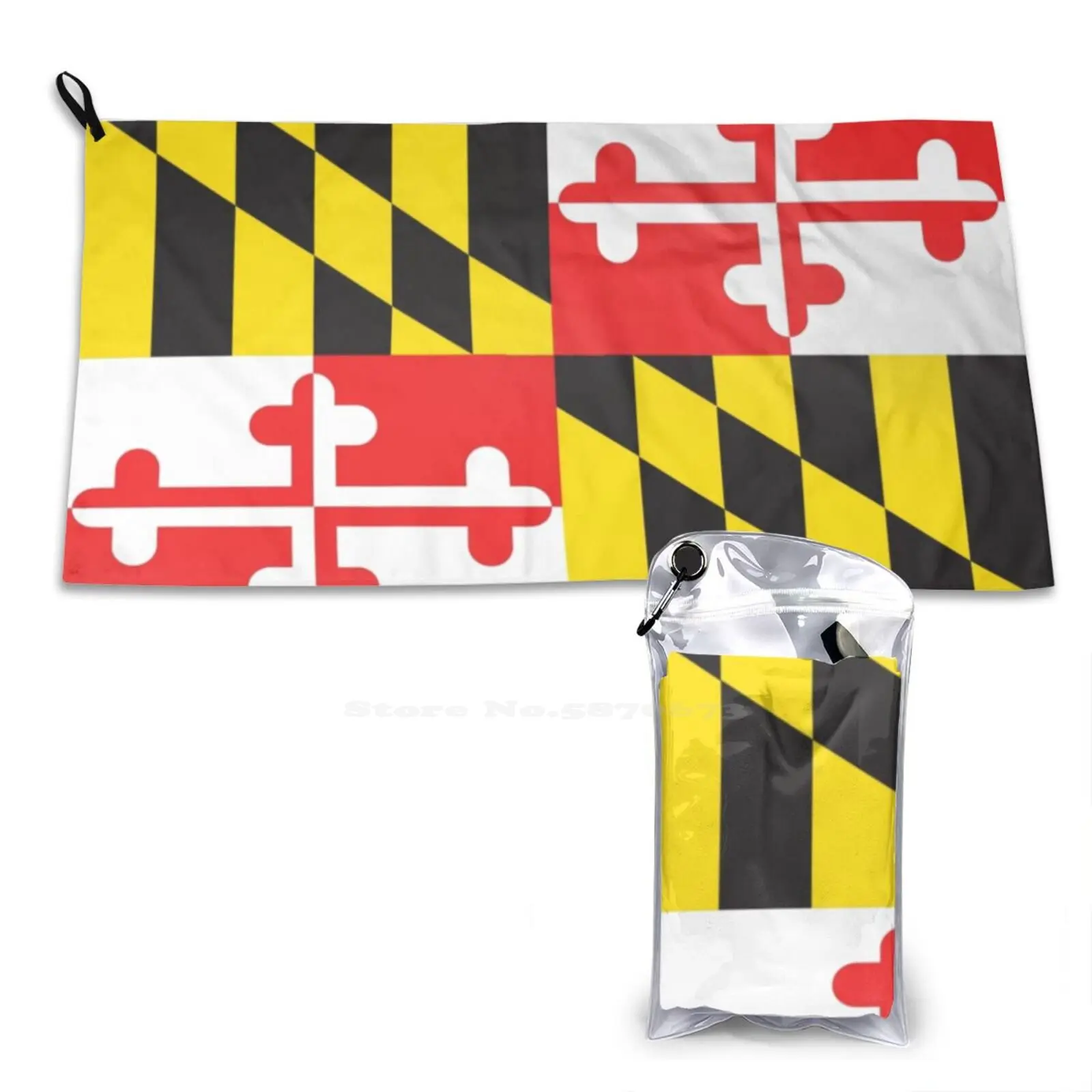 Maryland Flag Fashion Soft Bath Towel Quick Dry Maryland Flag Washington Baltimore Crabs Howard County