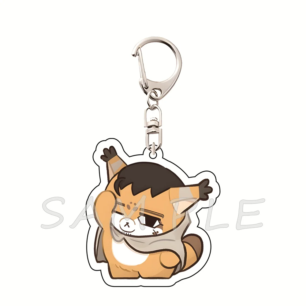Golden Kamuy 6cm Acrylic Keychains Animal Cosplay Chibi Style Anime Collectible Bag Pendant Fan Gift