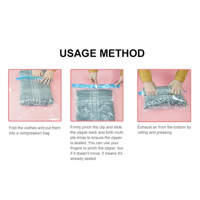 Clothes Compression Storage Bags Hand Rolling Clothing Vacuum Bag Packing Sacks Travel Space Saver Bags For Luggage Seal Bags