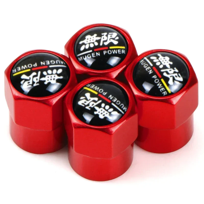 4pcs Car Wheel Tire Valve Caps Dust Proof Covers Stem Air Caps For Honda Mugen Power Civic Accord CRV Hrv Jazz Accessories