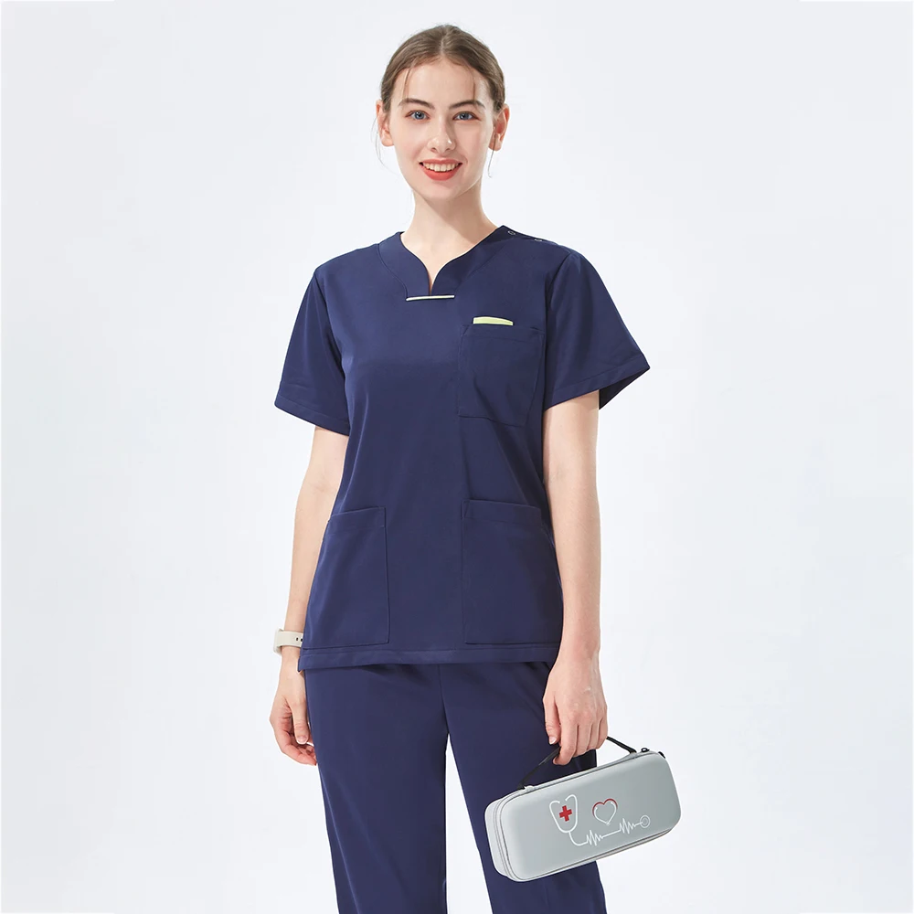 

Women's Nurse Uniforms Scrub Set Medical Scrubs Dental Workwear Clothes Hunter Top Pant Poplin Surgeon Medic Scrub Suit