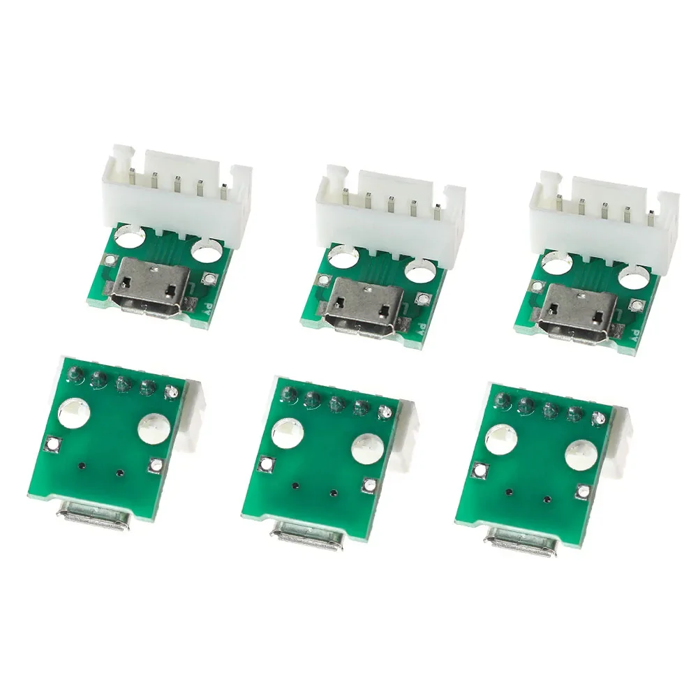 10PCS MICRO To DIP 5P PCB MICRO PCB Test Board FR-4 Fiberglass 13. 3*15. 6MM USB Female 2.54mm  Electronics