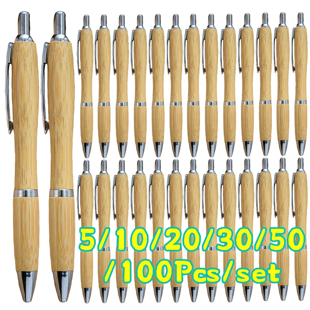 

5-100Pcs Innovative Advertising Gifts Bamboo Ballpoint Pens with Gourd Shape Design for Writing and Signing Supplies