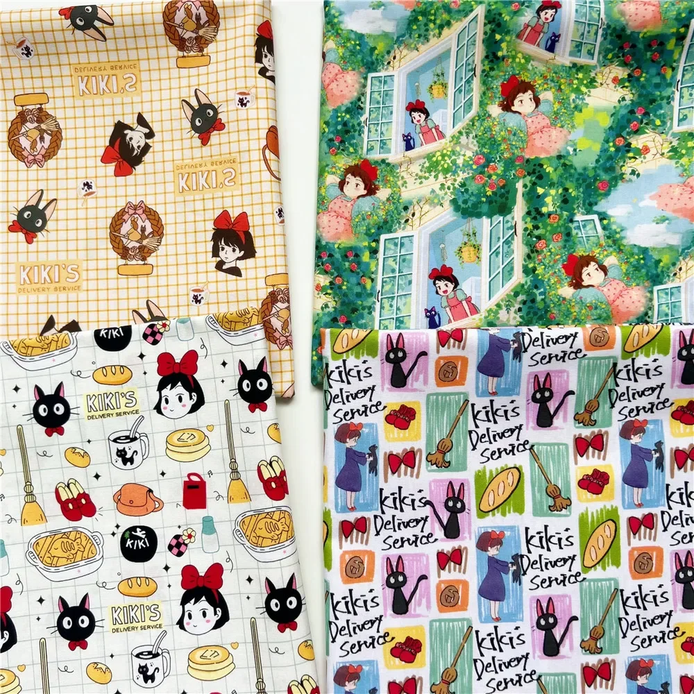 Japanese cartoon anime Cotton Fabric,DIY Quilting & Sewing plain Material For lady Children's Dress,Shirt,Skirt