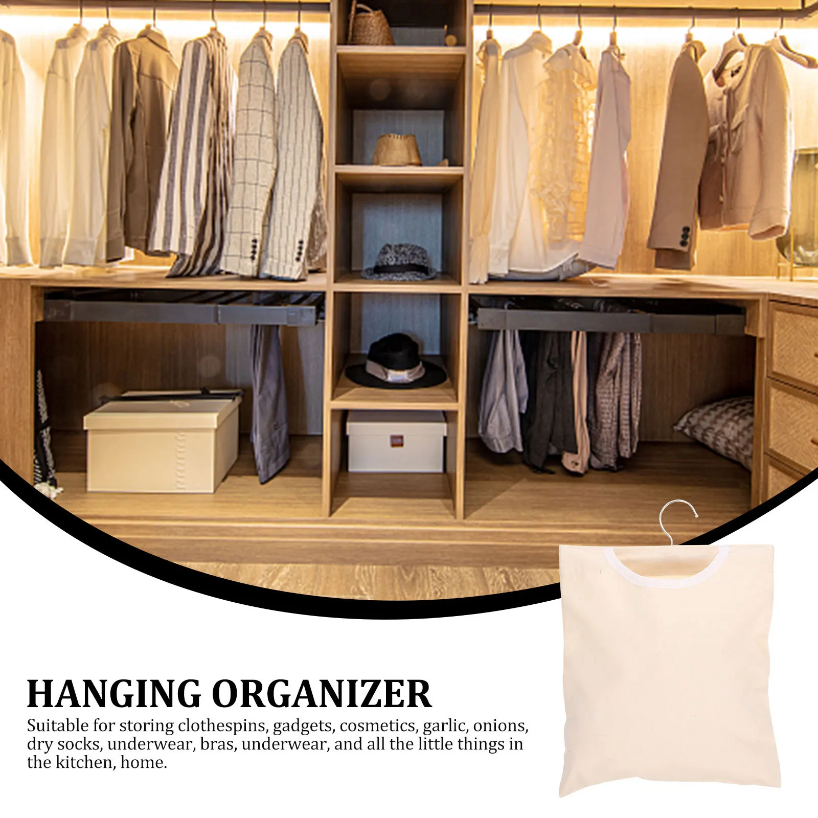 

Clothespin Hanging Bag Portable Clothes Peg Holder Multi-Functional Organizer for Kitchen Bathroom Home Travel