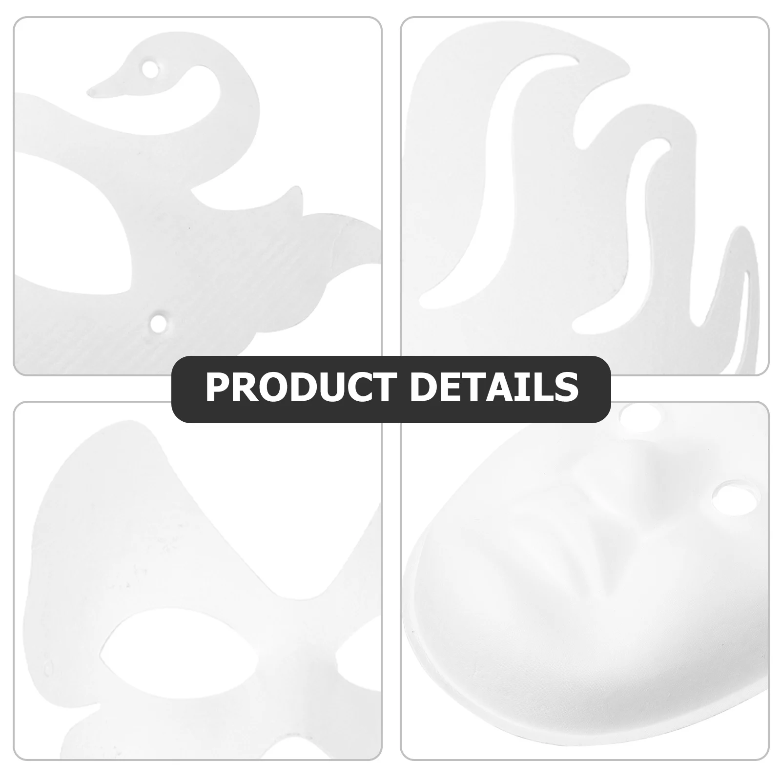 

8Pcs DIY White Paper Pulp Masks Blank Paintable Face Mask for Halloween Party Masquerade Halloween Plain Masks