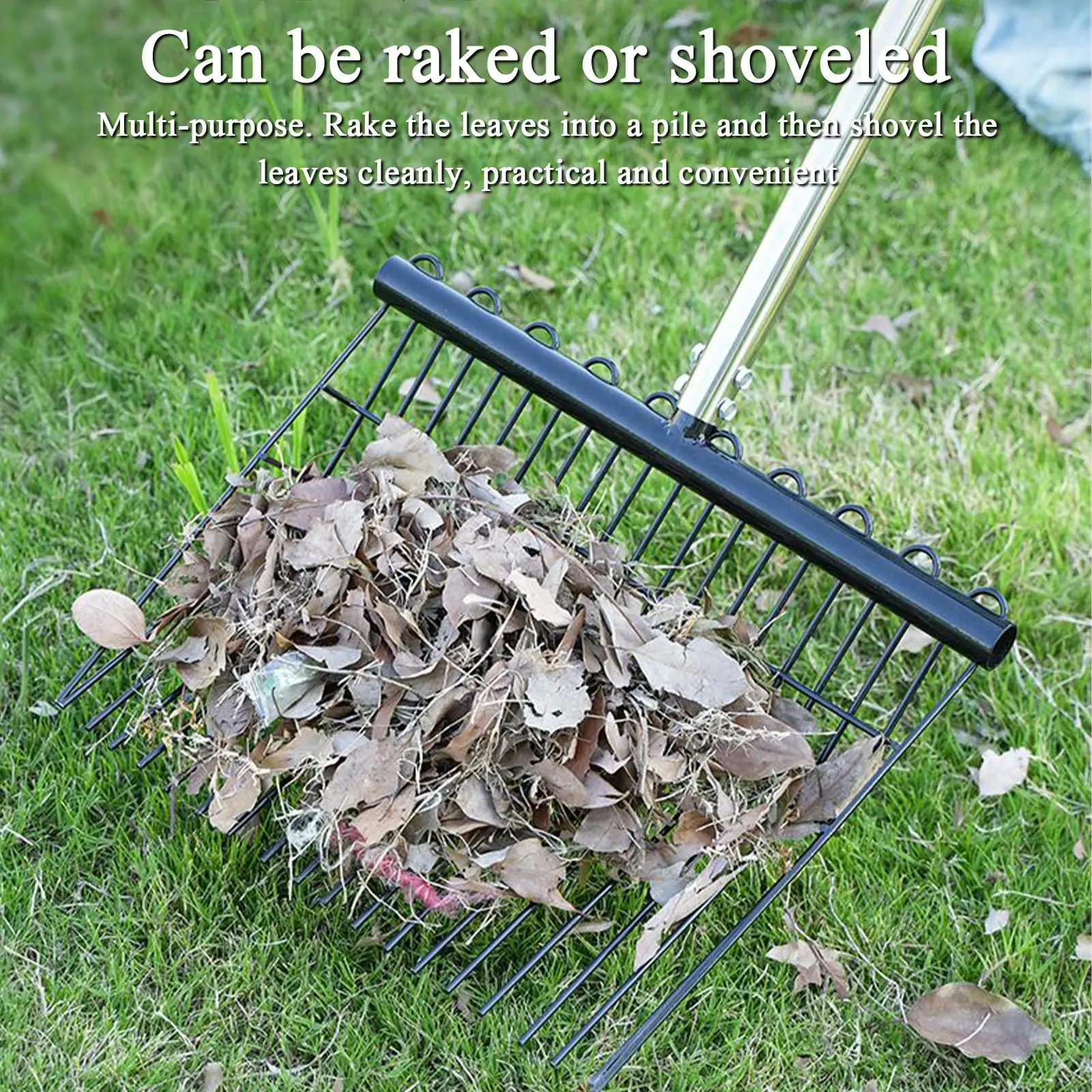 Hand Rake Garden Tool Stainless Steel Garden Rake With Long Handle Cultivator Gardening Tools Chicken Manure Scoop For Sheep Cat