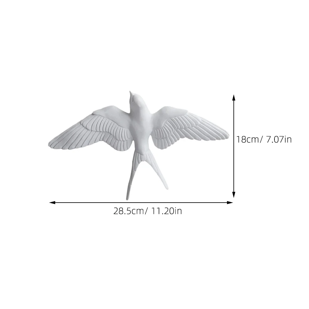 

3 Pcs Stereoscopic Bird Wall Decor Living Room Swallows Crafts Home Decoration Swallow Statue Resin Waterproof