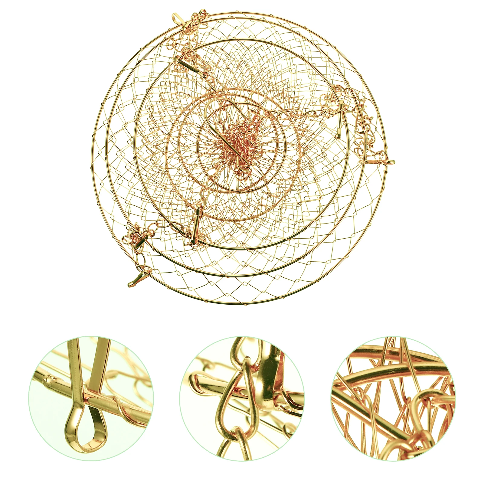 

1 set Three Layer Hanging Wire Vegetable Baskets Sturdy Drain Basket Design Kitchen Storage Hanging Basket Decorative