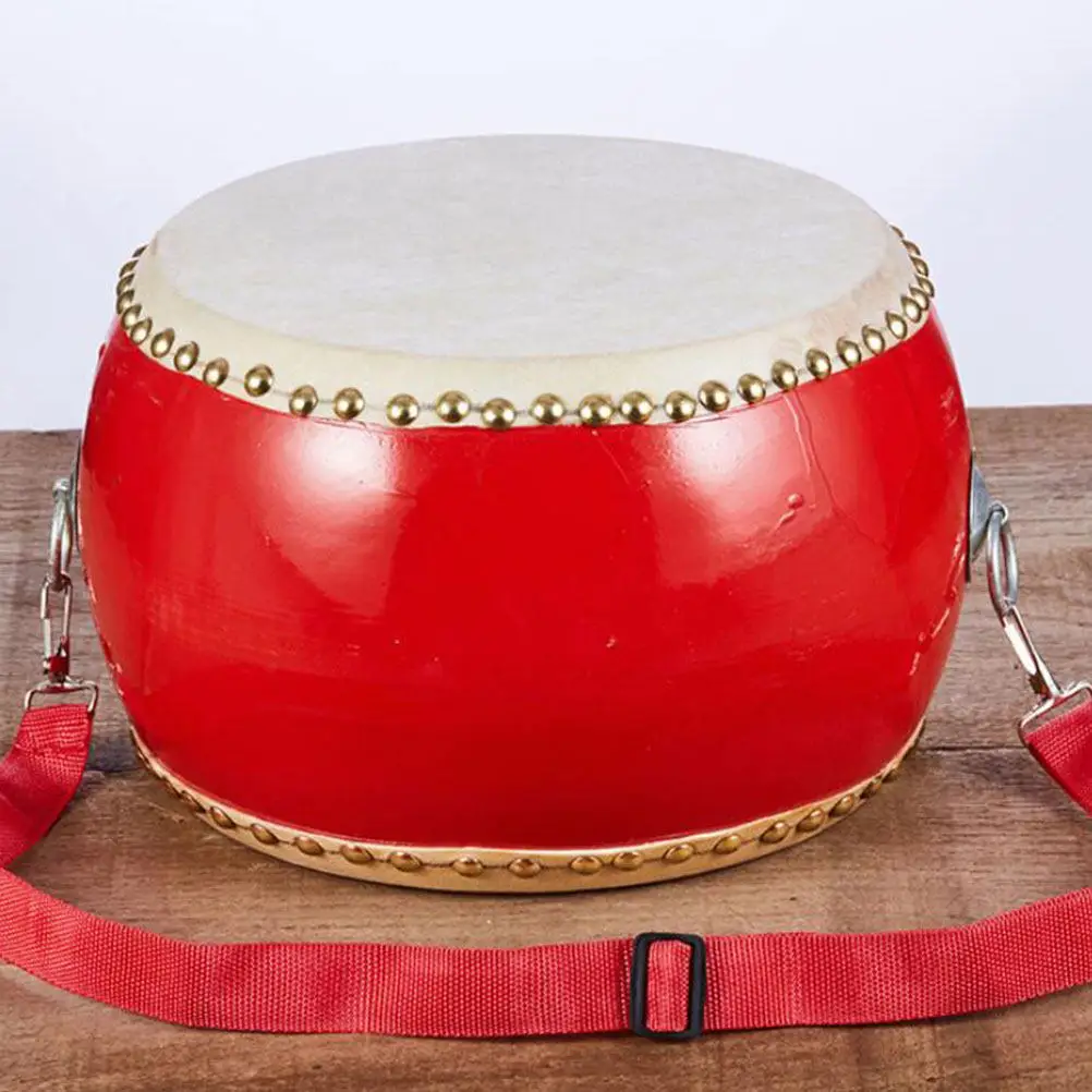 Drum Cowhide Wooden Percussion Instrument 20Cm Strap Sticks Music Learning Gift Performance Drum Music