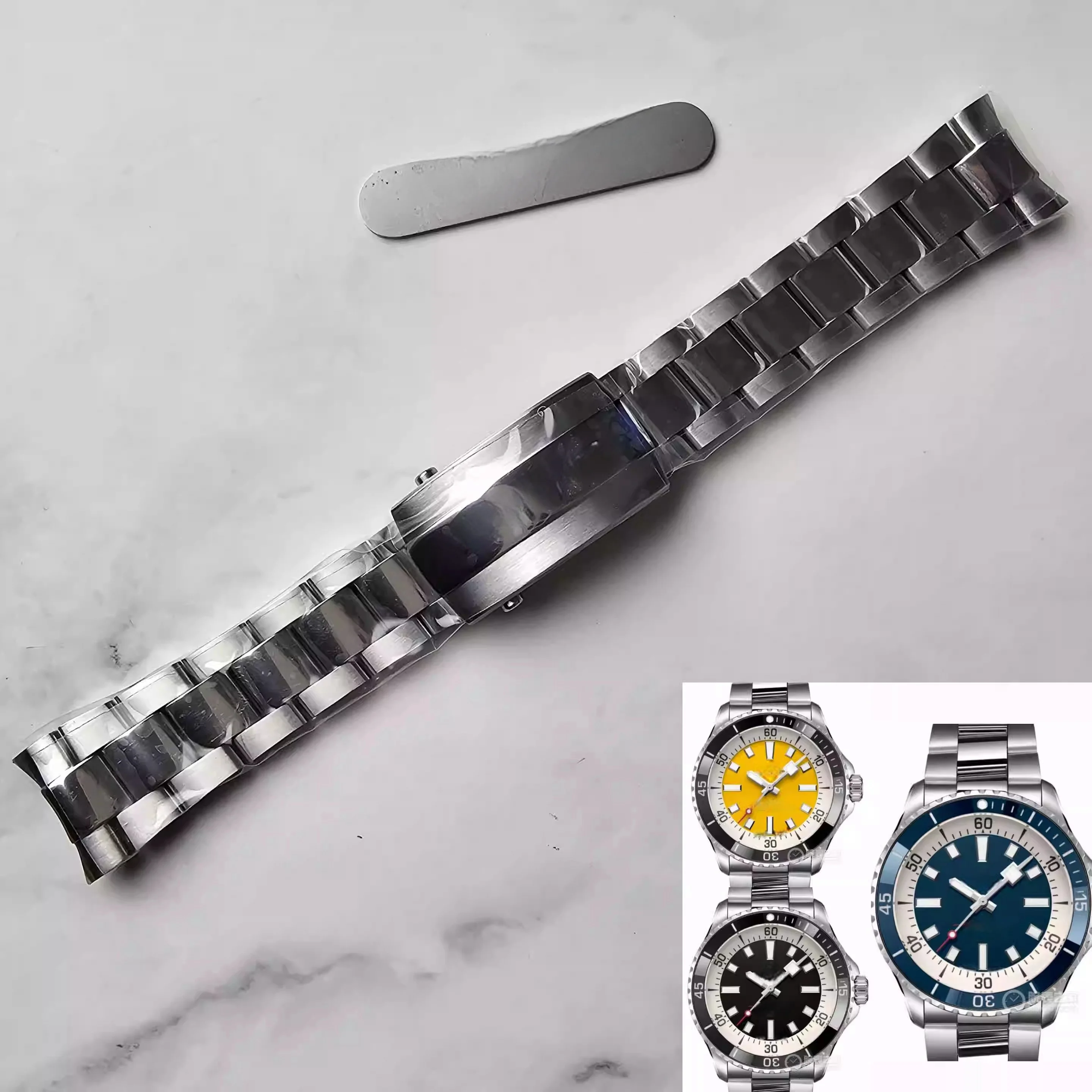 AAA 22mm 316L Stainless Steel Watchband For SUPEROCEAN AUTOMATIC 42/44mm Dial For Breitling Strap Bracelet Slider Buckle