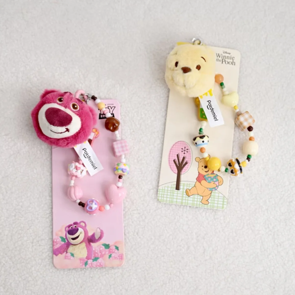 Meilleure vente nouveau produit Disney Stitch's petit ours fraise doré mignon Judy Nick peluche Bracelet porte-clés