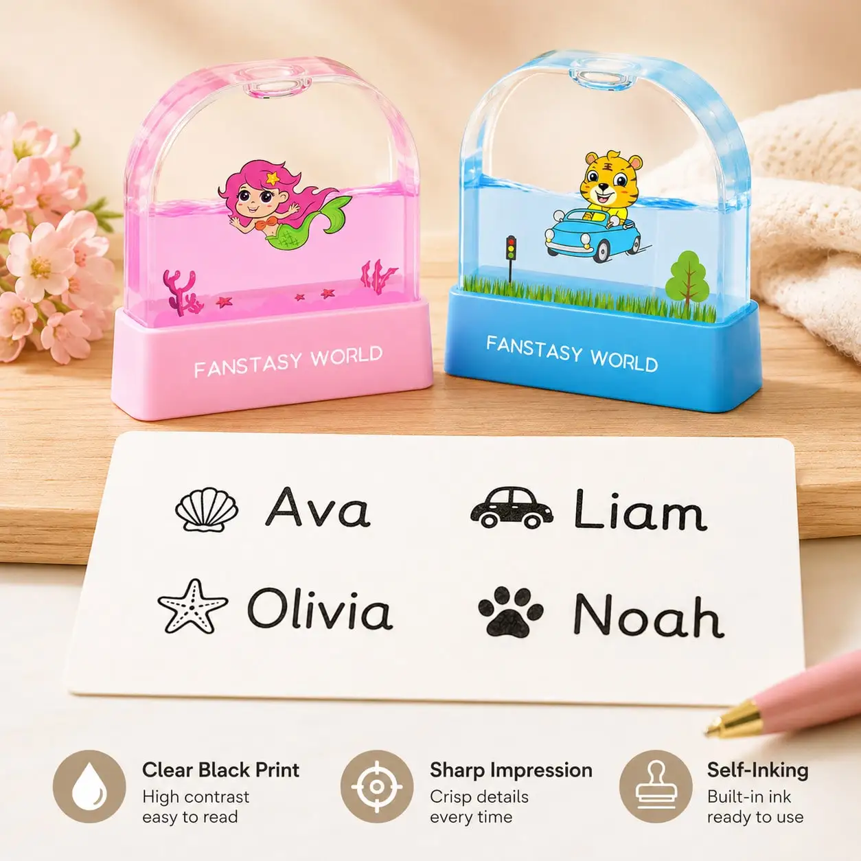 Timbres personnalisés, timbres animaux de dessin animé personnalisables, noms personnalisables, timbres nominatifs pour la rentrée scolaire, timbres commémoratifs de croissance, adaptés pour marquer les objets personnels quotidiens