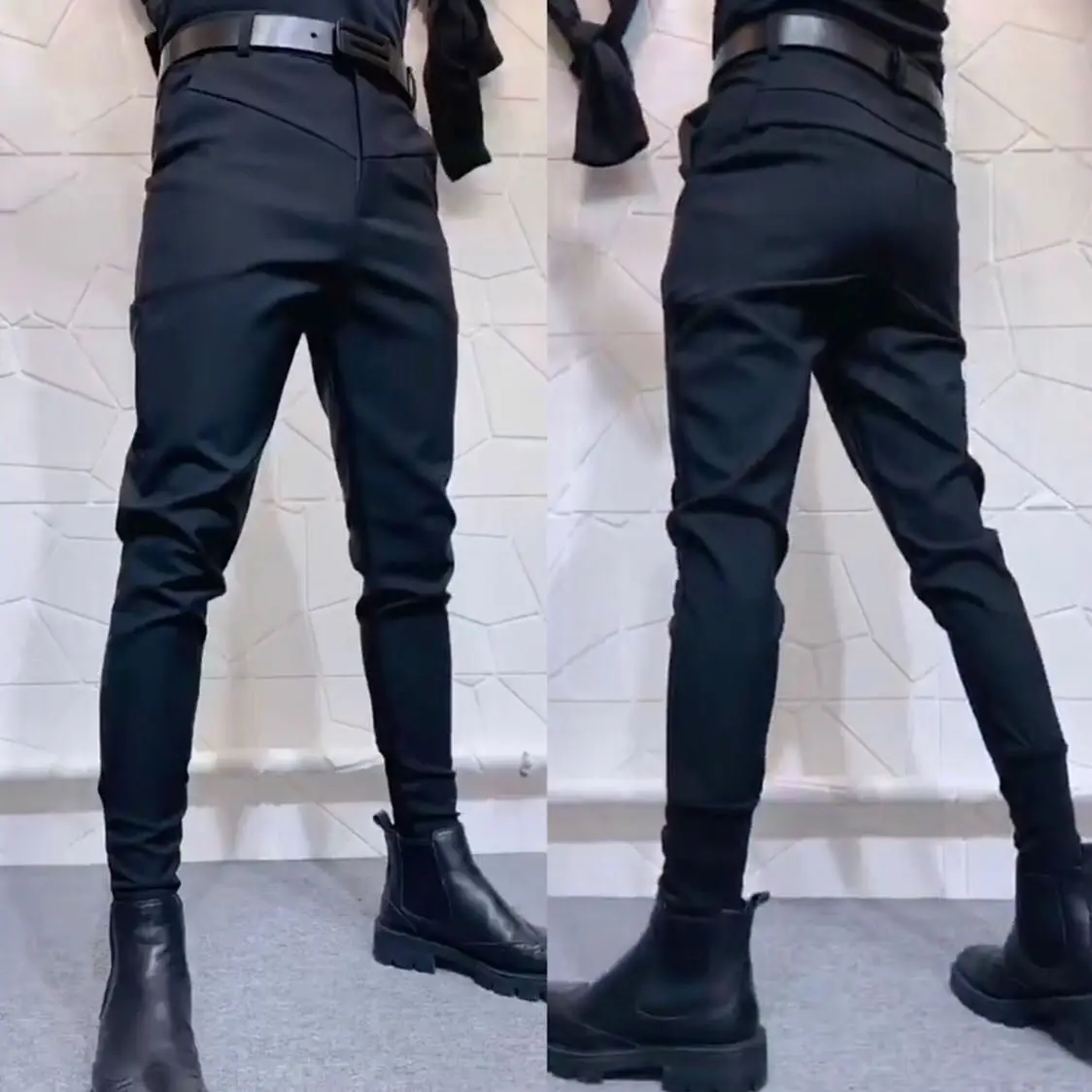 

2023 New Fashion Men's Clothing Suit Pants Hair Stylist Darkwear Trousers Casual Harem Pants Costumes Singer Tide Trousers A19