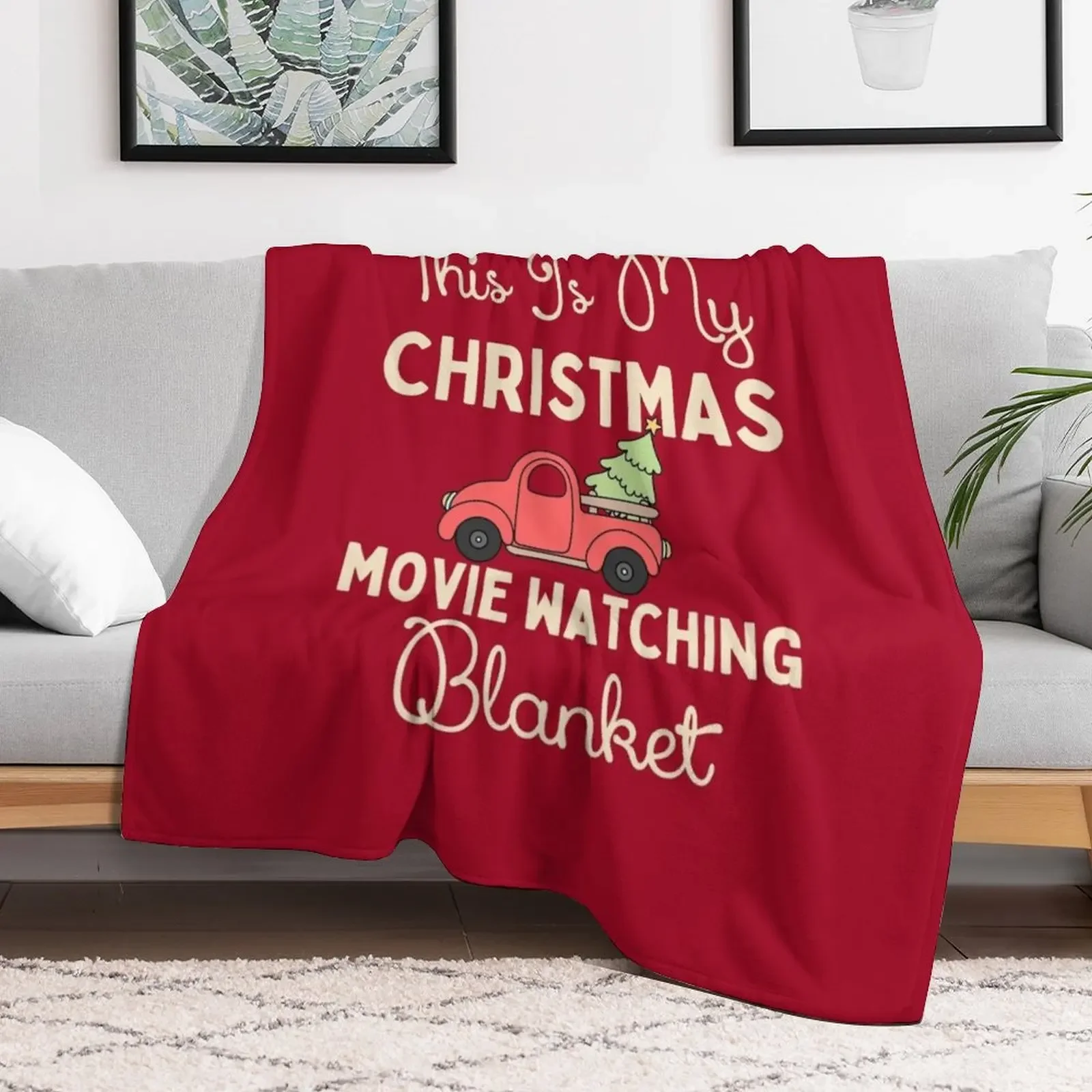 This is My Christmas Movie Watching Blanket, Cute Throw Blanket Travel Size Cozy Blanket for Plane Train