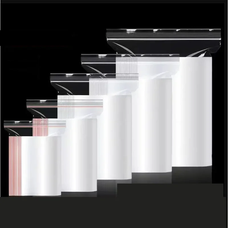 Transparent Reclosable Zip Bags Multi Thickness 0.08/0.1/0.2mm Plastic Sealed Pouches for Kitchen Travel Hardware Packaging view 6