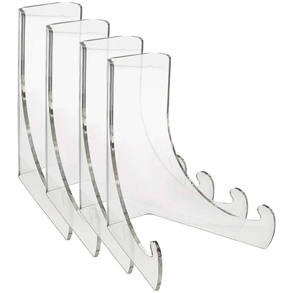 

4Pcs Clear Acrylic Easels Stand Small Display Holder for Plates Pictures Cards Home Decor Wedding Restaurant Display