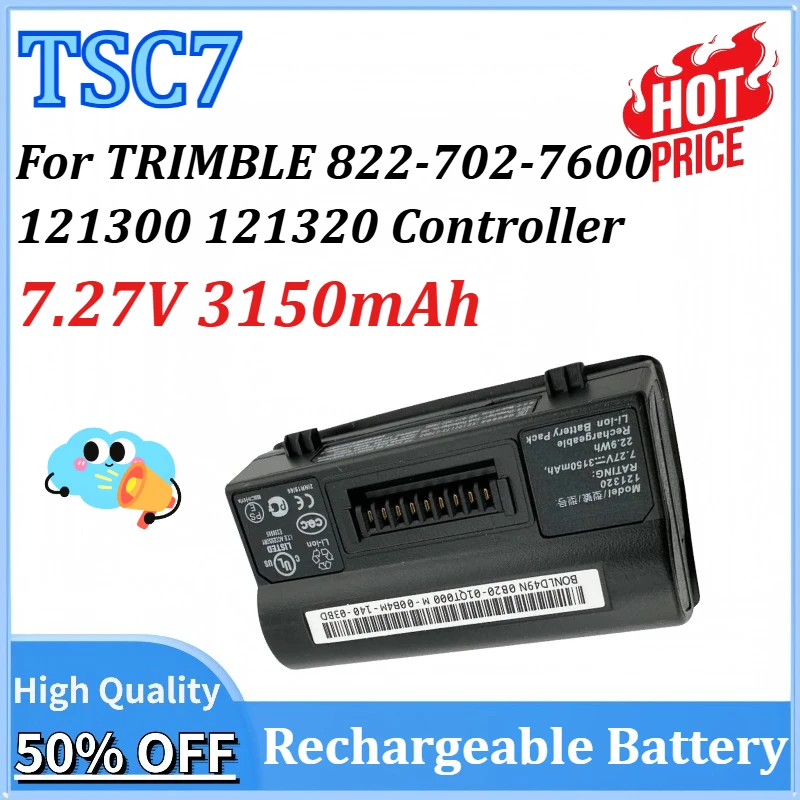 

TSC7 7.27V 3150mAh Replacement Battery for TRIMBLE 822-702-7600 121300 121320 Controller Batteries Rechargeable