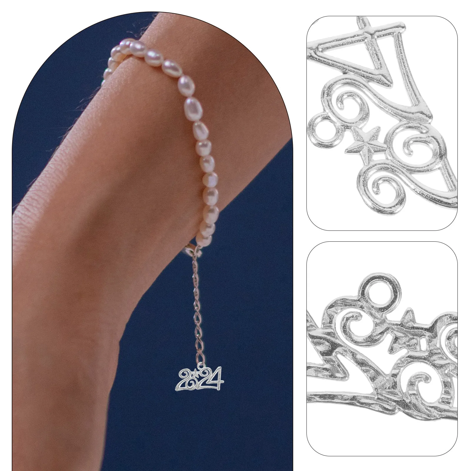 

50 шт. сплав 2024 номер подвески DIY ювелирные изделия подвески для ожерелья браслет принадлежности для изготовления новогодний кулон 2024