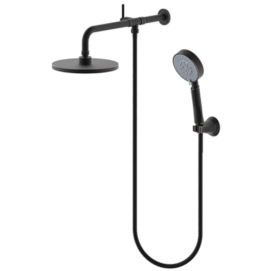 

Hand Shower/Shower Head Combo High Pressure 2 in 1 Shower Head System with Stainless Steel Hose 3-way Water Diverter Oil Rubbed