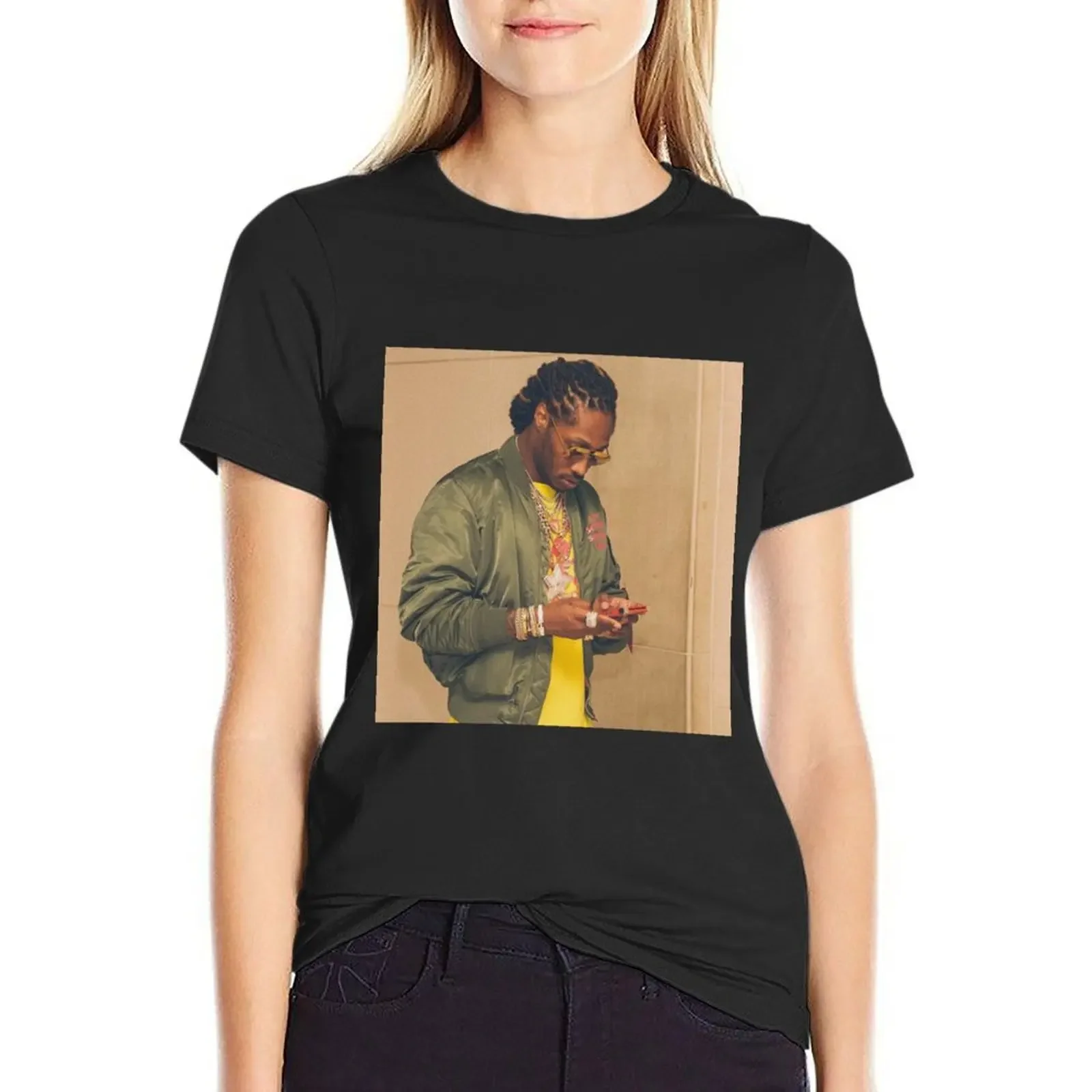 

Future Texting T-Shirt funny vintage blanks lady clothes t-shirts for Women graphic tees funny