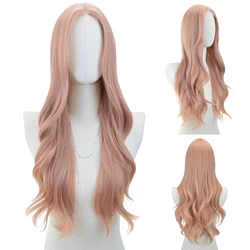 Perruque Lace Front Wig synthétique rose, 29 pouces, perruque en fibre, avec frange de lecture, perruque en fibre, pour 03