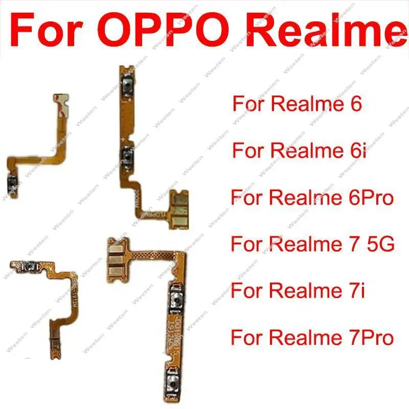 

Гибкий кабель громкости питания для Realme 6 6i 6Pro 7 7i 7Pro 4G 5G, боковая кнопка громкости, замена гибкой ленты