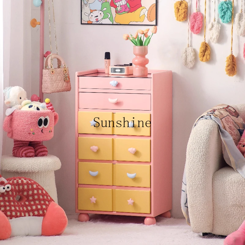 Household floor-to-ceiling solid wood chest, bedroom color multi-functional locker