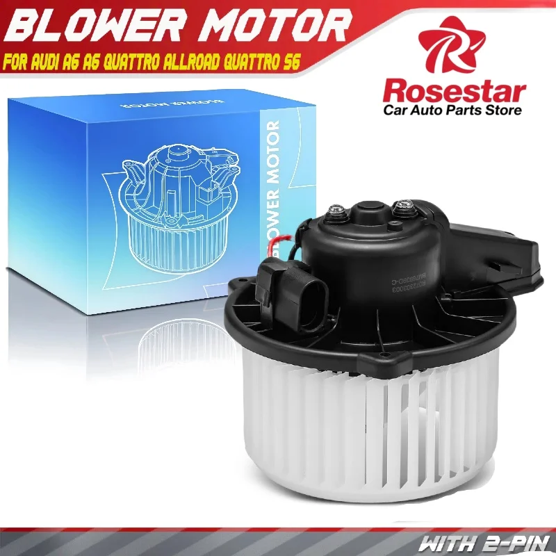 

HVAC Heater Blower Motor w/Fan Cage for Audi A6 A6 Quattro 99-05 Allroad Quattro 4B1820021B 76939 PM4077 BM4077C 2311885 SK76939
