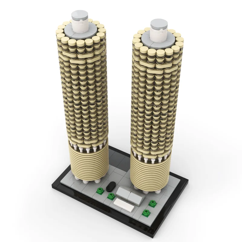 MOC Building Blocks Chicago Marina City 1:800 Scale Building Model Building Blocks DIY Children\'s Birthday Christmas Gift