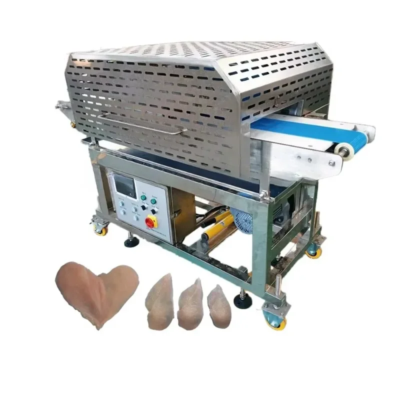 Automatic industrial horizontal fresh meat chicken breast beef duck fish salmon slicer cutting machine