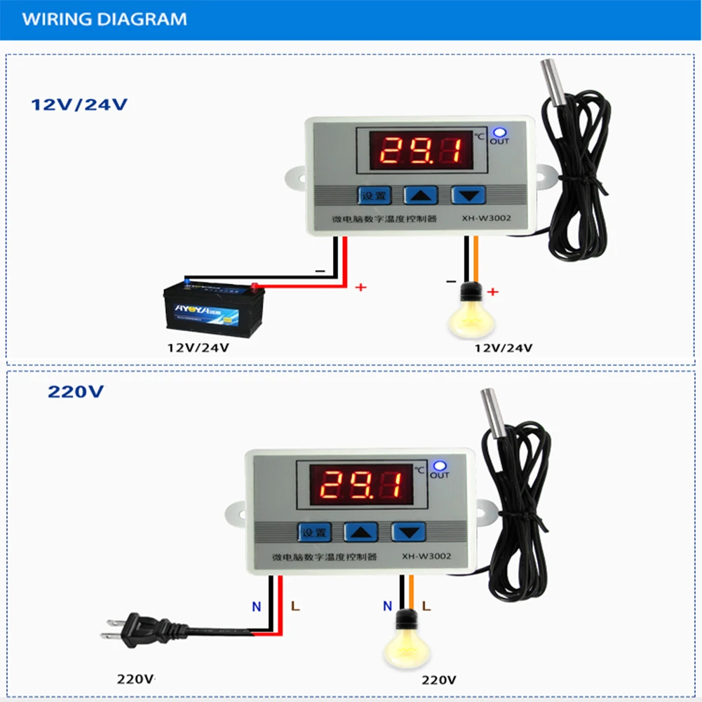 Contrôleur de température régulateur de température numérique contrôle de Thermostat avec capteur de sonde