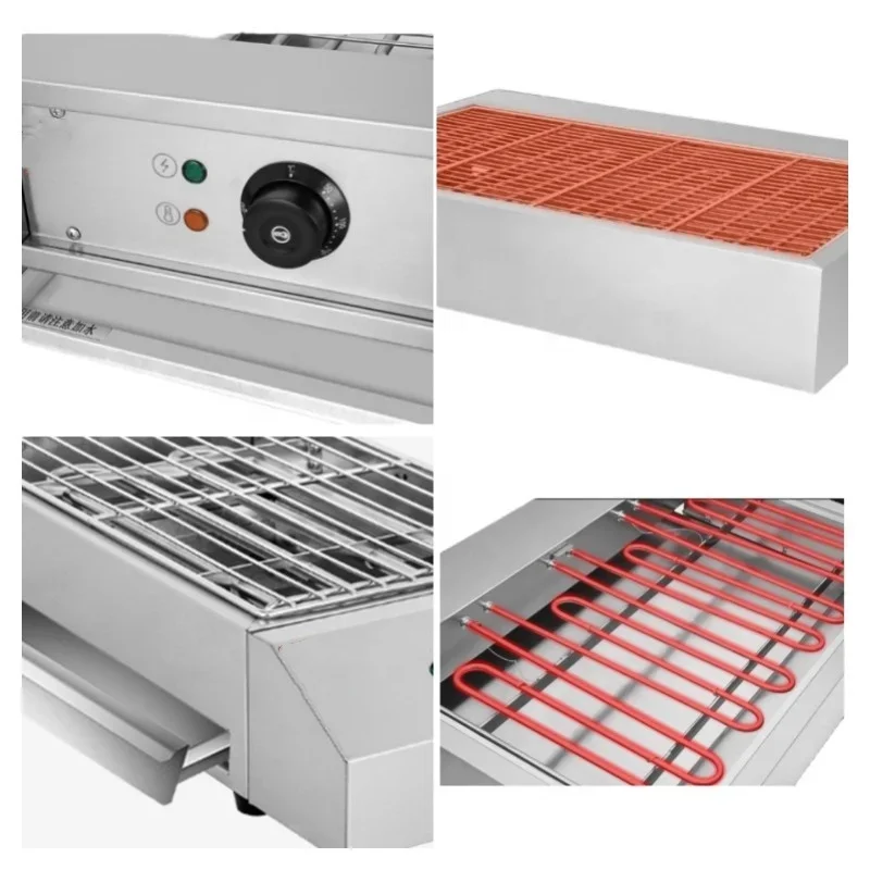 Máquina comercial elétrica profissional de alta qualidade para fazer produtos de carne, grelhas de churrasco em aço inoxidável