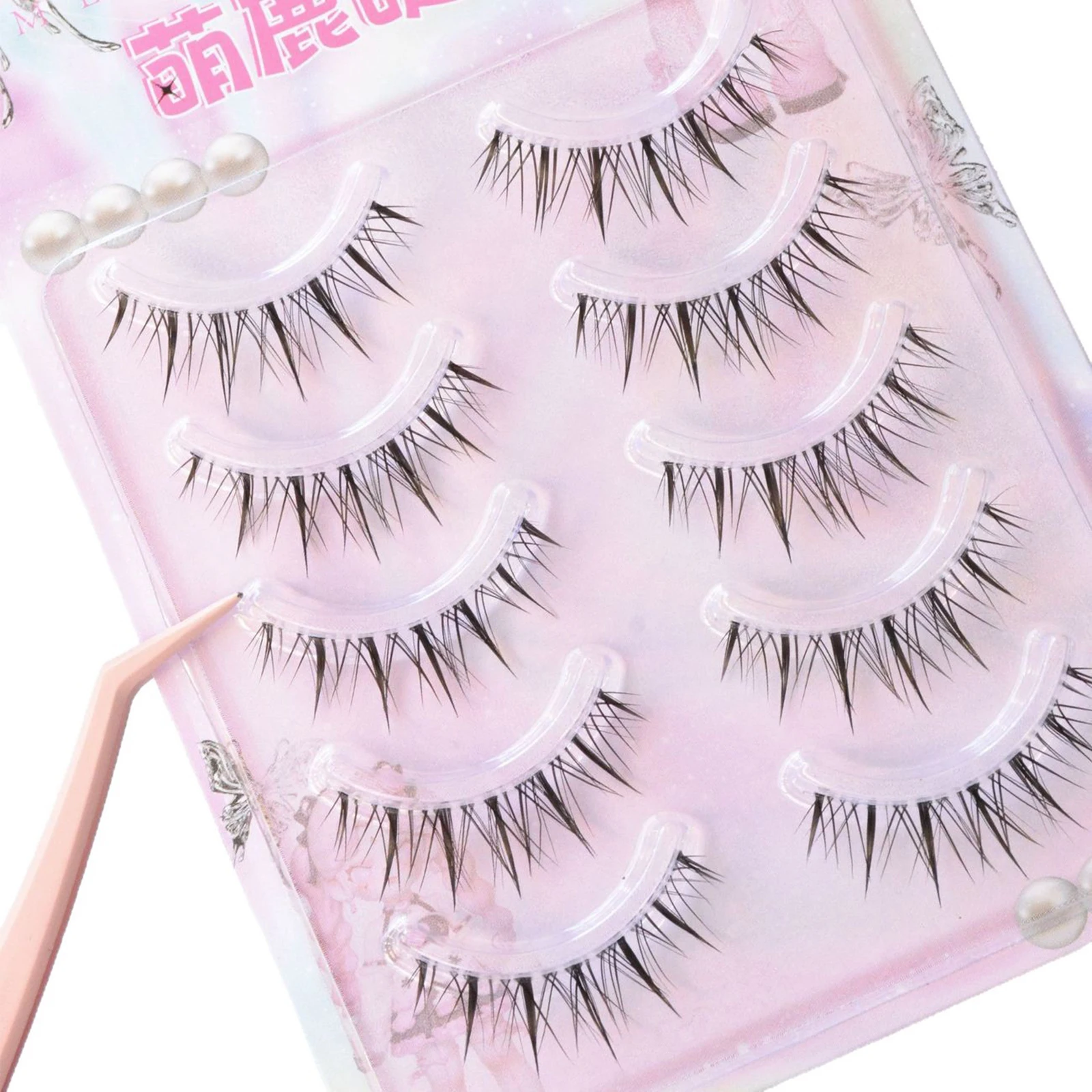 Little Devil Falsche Wimpern Manga Transparentes Band Natürliches Volumen Wimpern für Anfänger Party Make-up im koreanischen Stil