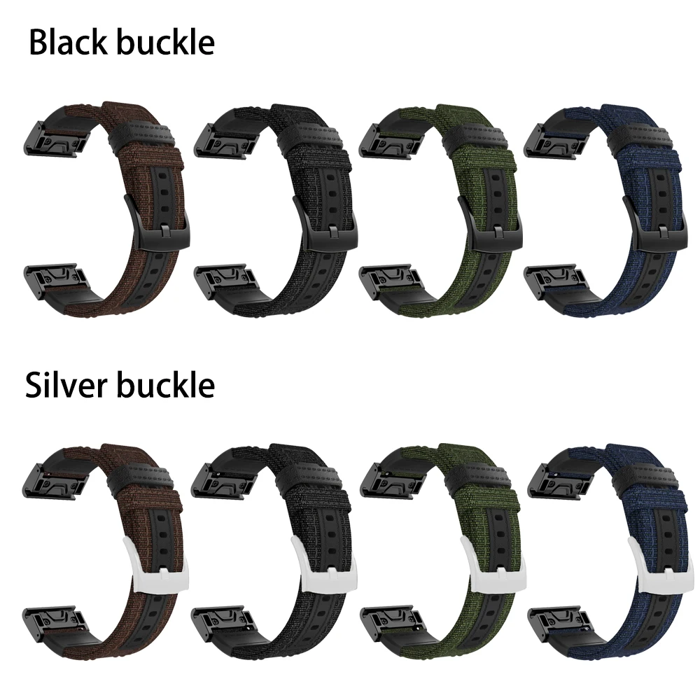 Tali Jam Tangan untuk Garmin Fenix ​​7 7X 6 6X Pro 5 5X Plus 3HR D2 Bravo Jam Tangan Pintar Gelang Tali Pergelangan Tangan Easyfit Cepat Kepang/Kanvas