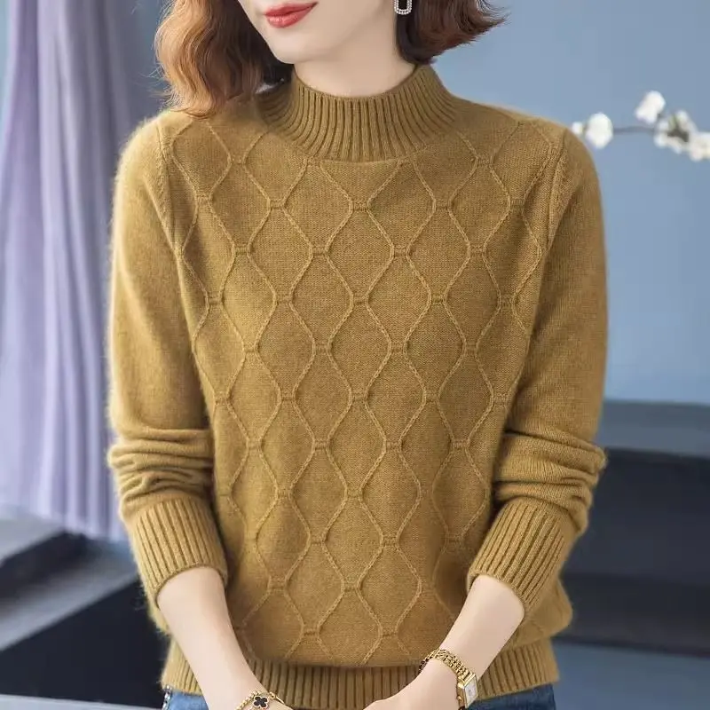 

Women Sweater Pullover New Autumn Winter Loose Long Sleeve All-match Short Casual Knitted Sweater Bottom Shirt Female Jumper Top