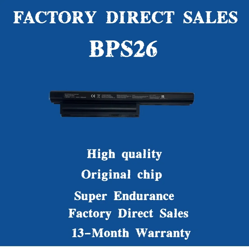 Laptop Battery For Sony  BPS26 VGP-BPL26 VGP-BPS26 VGP-BPS26A SVE14A SVE15 SVE17 VPC-CA VPC-CB VPC-EG VPC-EH