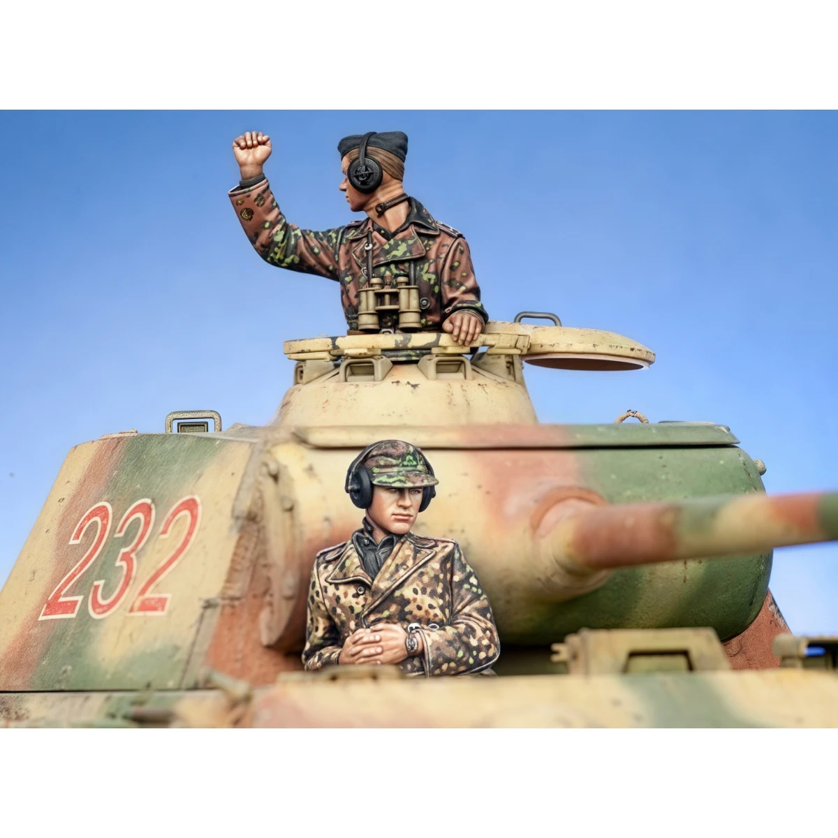 1/35 Resin Unpainted Model Kit, Military Theme, WWII German Panzer Commander Group Unassembled and Unpainted GK, 1542R