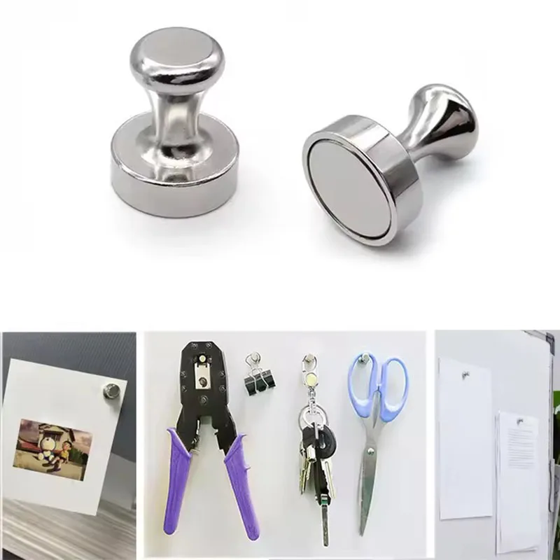 5-50Pcs Metal Strong Magnetic Pushpins Magnets Pin Whiteboard Fridge Thumbtack Power Magnet Sheets Push Pins for Office School