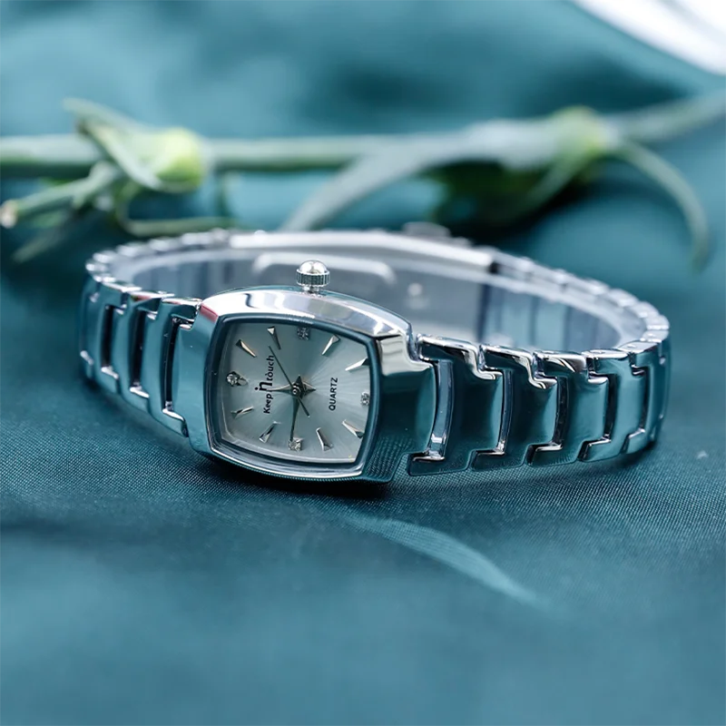 Женские квадратные часы, роскошные водонепроницаемые ремешки из нержавеющей стали, элегантные женские модные маленькие наручные часы