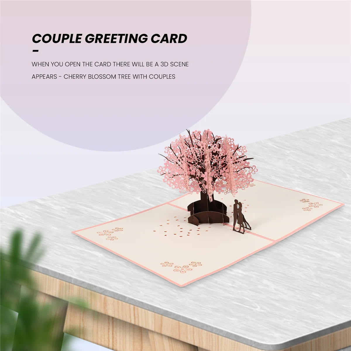 Handmade Pop Up Romantic Birthday, Anniversary, Dating Card for Husband, Wife, Boyfriend, Girlfriend - Cherry Blossom Tree with