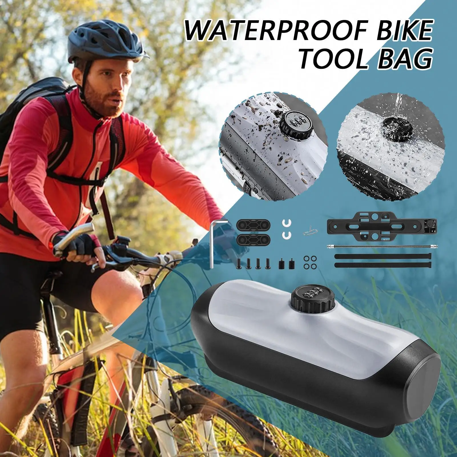 Combination Lock Box Waterproof Bike Password Organizer Bag Bike Password Storage Box For Men Women Boys Girls Youth Teens