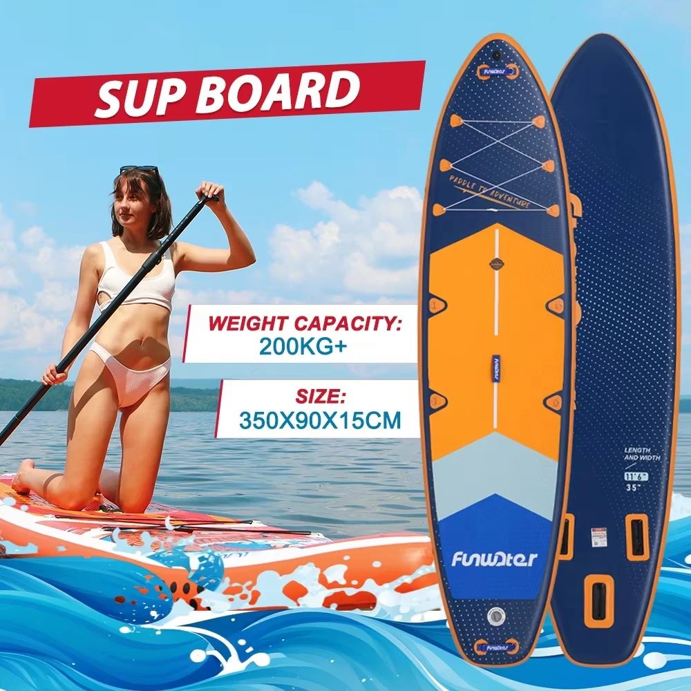 Funwater SUPFW43B Ultraleichtes Aufblasbares Paddleboard 350*90*15 Unterhaltung Yoga Angeln Erwachsenen-Surfen Rutschfestes Paddleboard – Detail 1