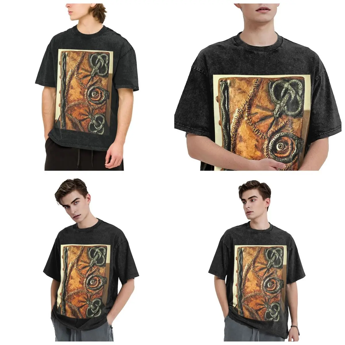 Hocus Pocus Winifred Sanderson Spell Book Hip Hop Short Sleeve T-Shirts Washed Tops Tees Streetwear T Shirt for Men woman