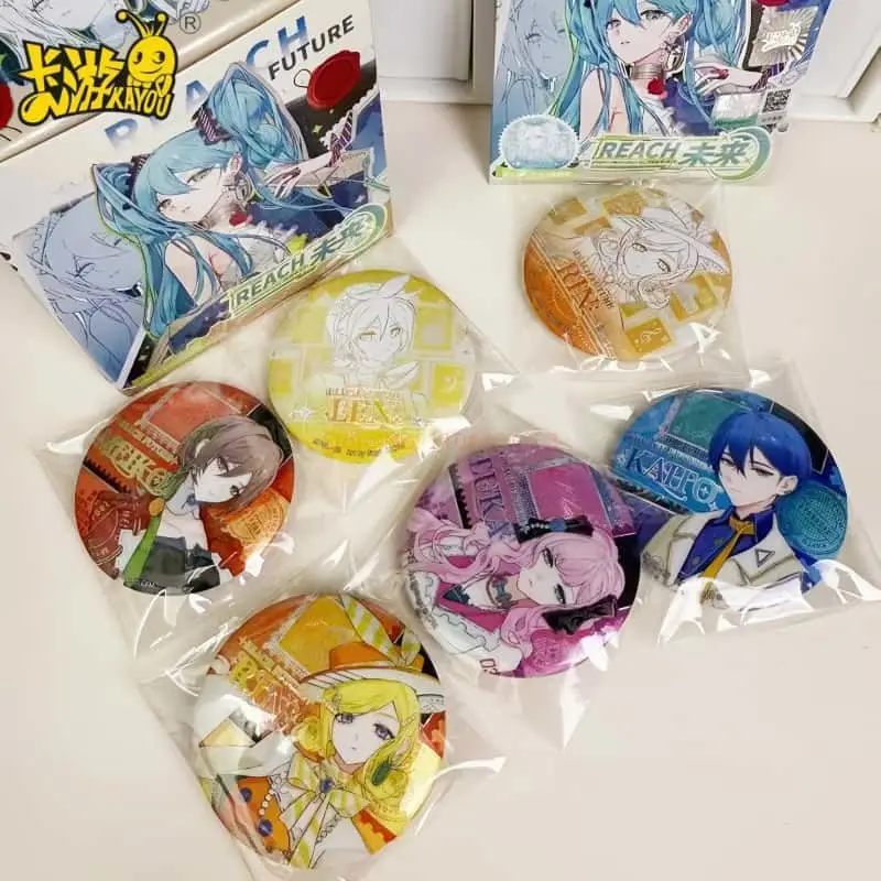 

Genuine KAYOU Hatsune Miku Piapro Characters REACH Future Tinplate Badge Series Toy Anime Peripheral Collect Holiday Gifts