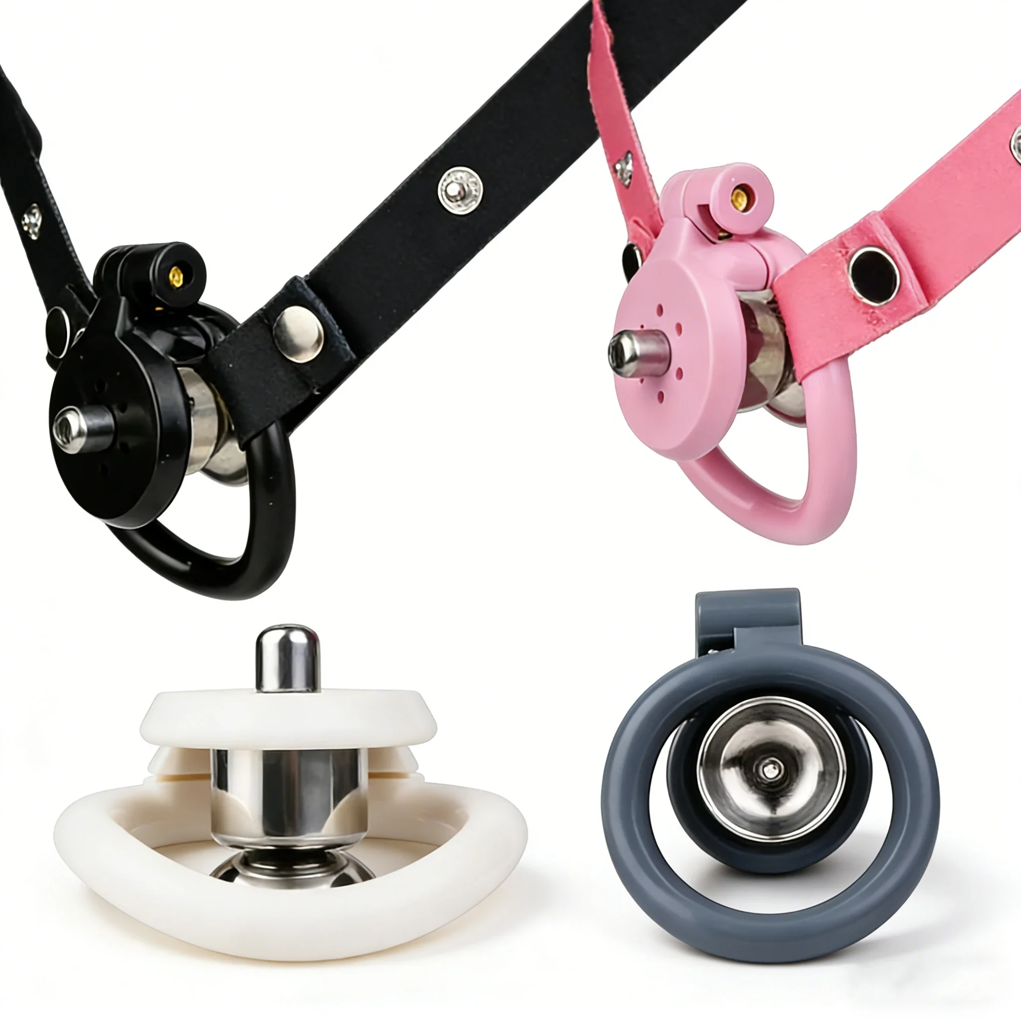 Mini Resin Button Sissy Male Chastity Cage Device Elastic Chastity Belt BDSM 4 Penis Rings Inverted Cock Cage Sex Toys Men