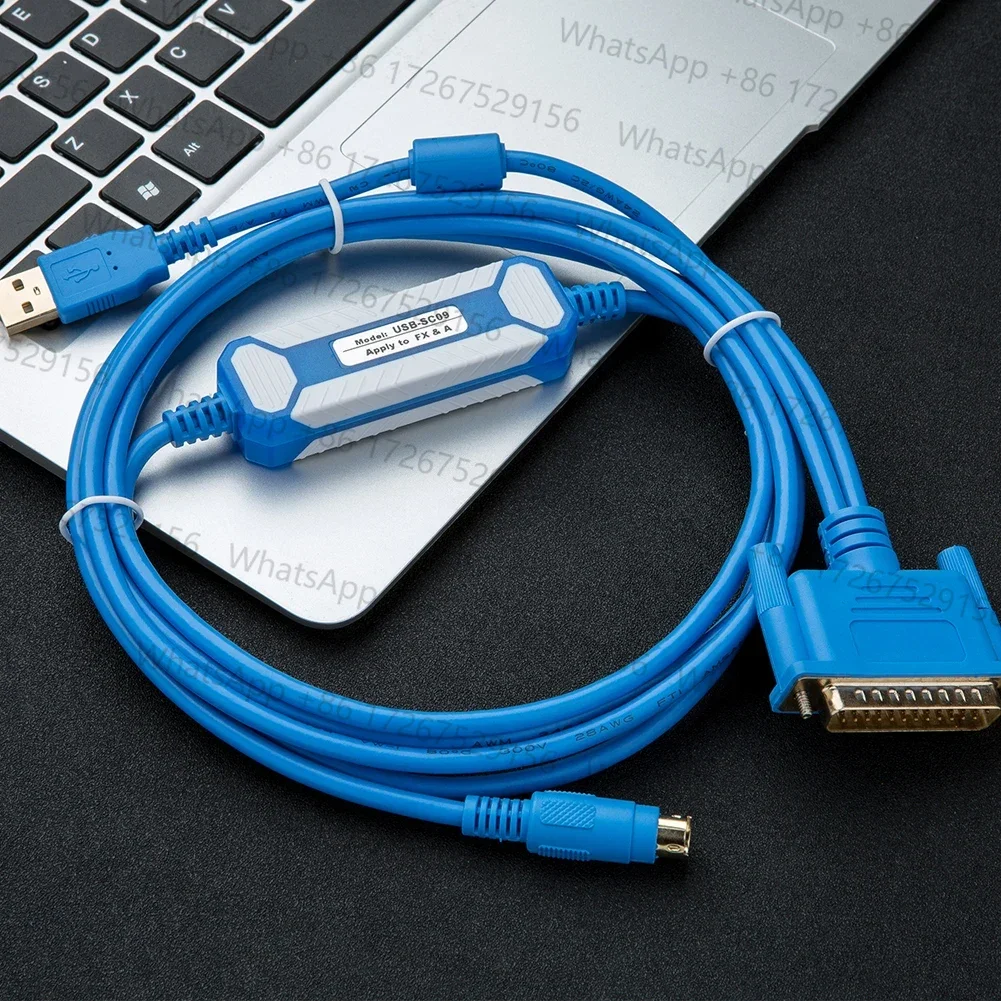 USB-SC09 Programming Cable for Mitsubishi FX/A FX0 FX0S FX1S FX0N FX1N FX2N A Series PLC Download Line RS232 Port