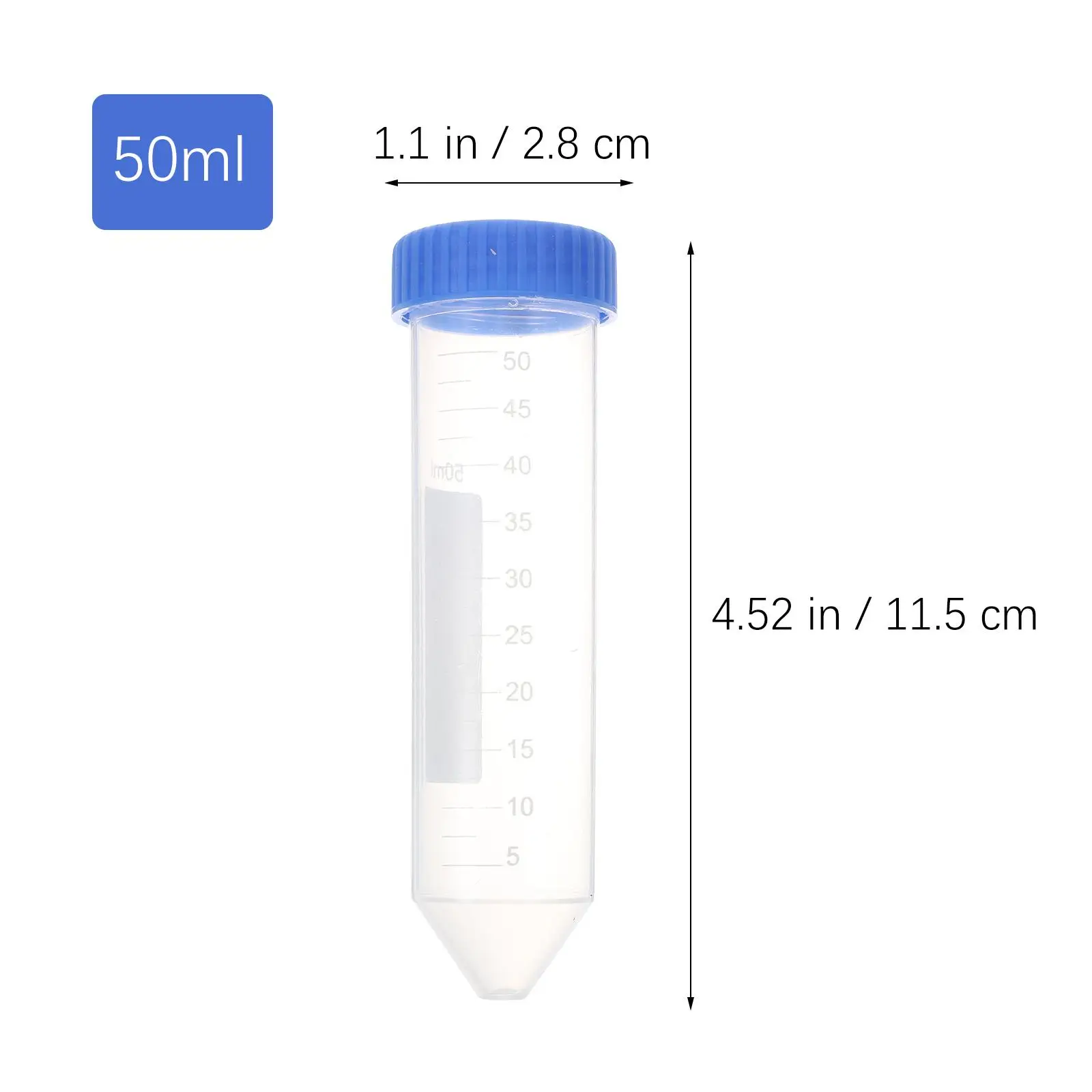 25 PCS Tube Conical Graduated Tubes 50ml Laboratory Supplies Container Test