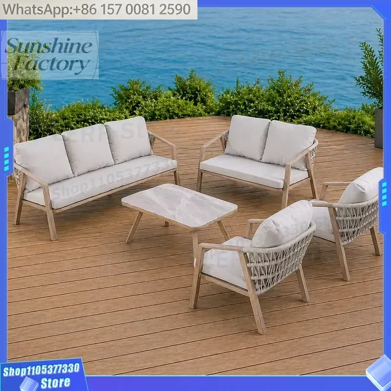 Modern Durable Comfortable Outdoor Balcony Rattan 4 5 7 Seater Modular Sectional Garden Sofa Set for Hotels Parks