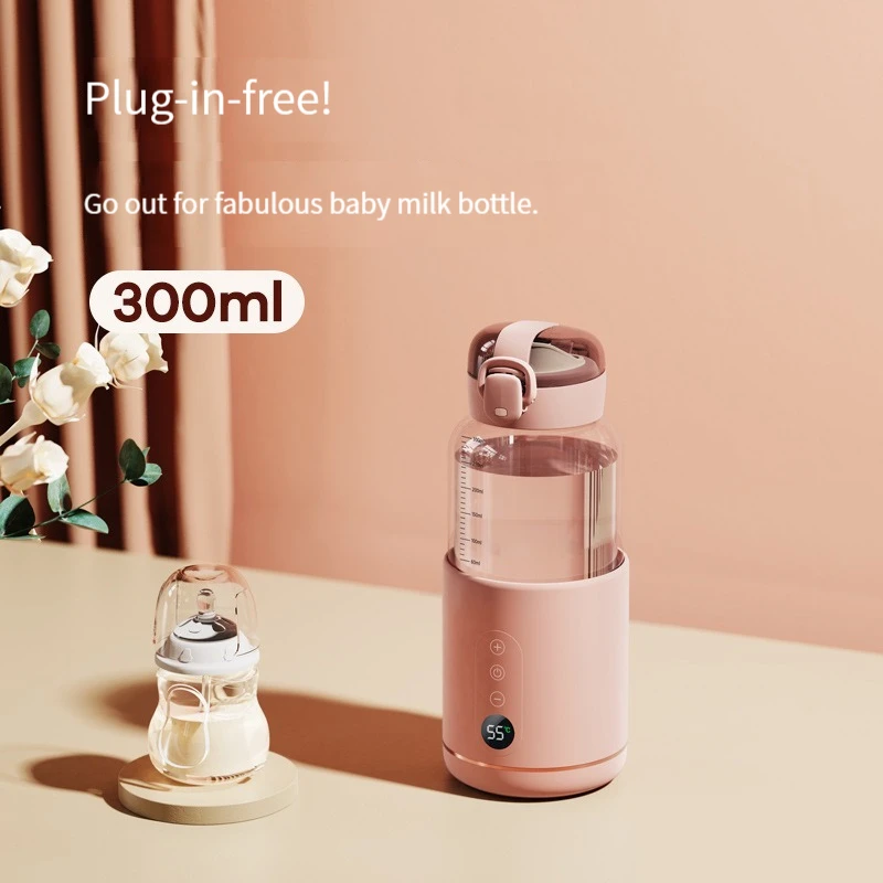 USB Milk Water Warmer for Baby Formula 300ml Capacity Precise Temperature Control Built-in Battery Wireless Instant Water Warmer